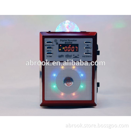 Hot selling disco light portable wooden speaker box